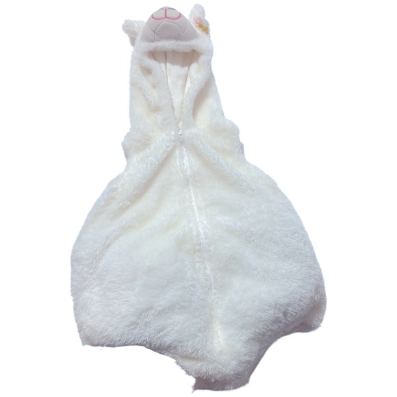 Carter’s Llama One piece Hoodie Fuzzy Cream Hooded Outfit Size 6-9 months - Picture 1 of 5